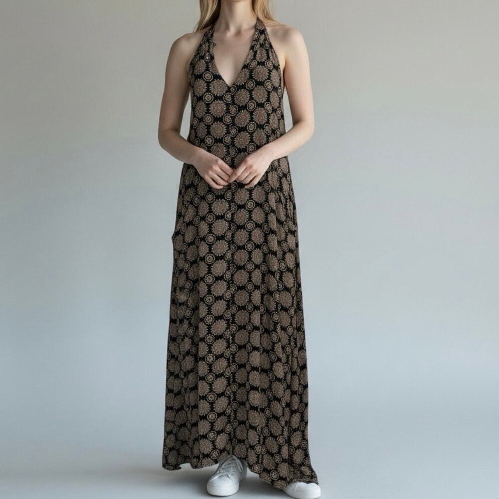 Flynn Skye Bohemian Maxi Dress In Taupe Sunset